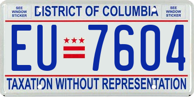 DC license plate EU7604