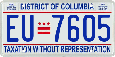 DC license plate EU7605