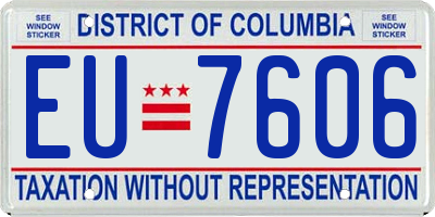DC license plate EU7606