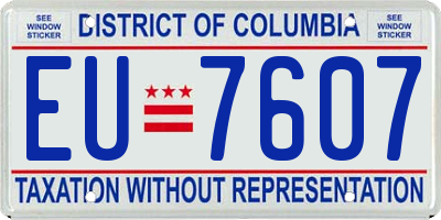 DC license plate EU7607