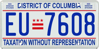 DC license plate EU7608