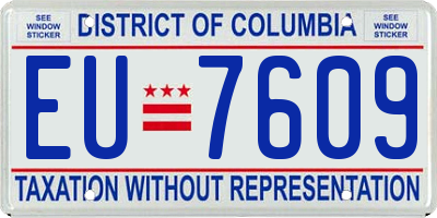 DC license plate EU7609