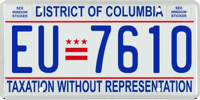 DC license plate EU7610