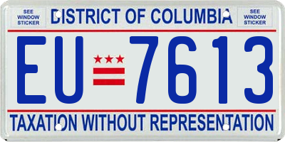 DC license plate EU7613