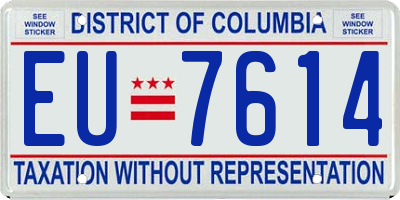 DC license plate EU7614