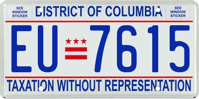 DC license plate EU7615