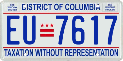DC license plate EU7617