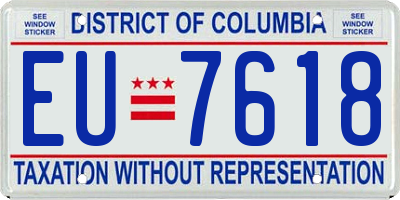 DC license plate EU7618
