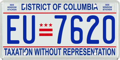 DC license plate EU7620