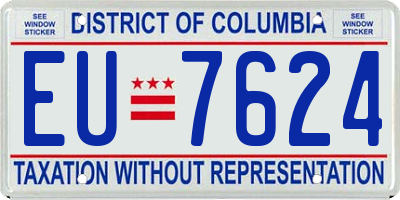 DC license plate EU7624