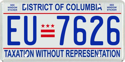 DC license plate EU7626