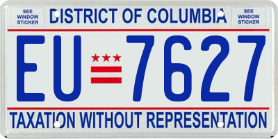 DC license plate EU7627