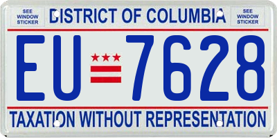 DC license plate EU7628