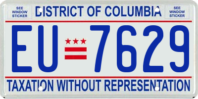 DC license plate EU7629