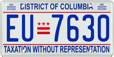 DC license plate EU7630