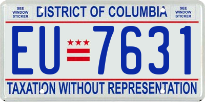 DC license plate EU7631