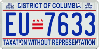 DC license plate EU7633