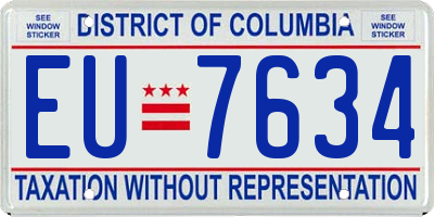 DC license plate EU7634