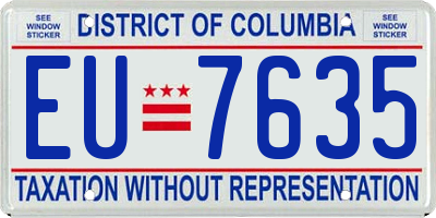DC license plate EU7635