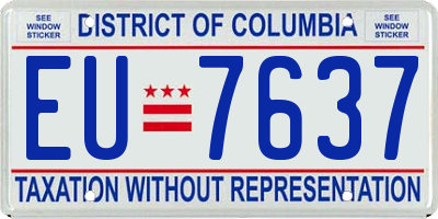DC license plate EU7637