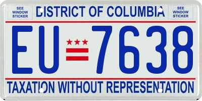 DC license plate EU7638