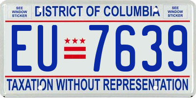 DC license plate EU7639