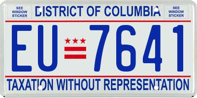 DC license plate EU7641