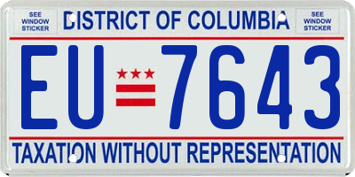 DC license plate EU7643