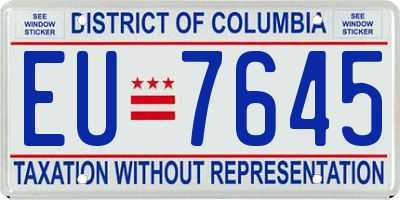 DC license plate EU7645