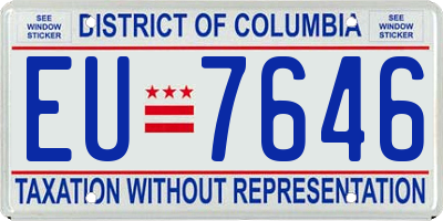 DC license plate EU7646