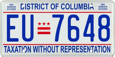 DC license plate EU7648