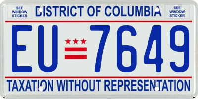 DC license plate EU7649