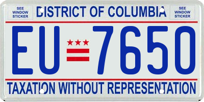 DC license plate EU7650