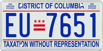 DC license plate EU7651