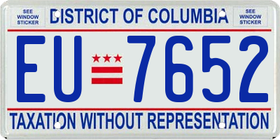 DC license plate EU7652