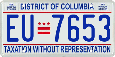 DC license plate EU7653