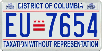 DC license plate EU7654