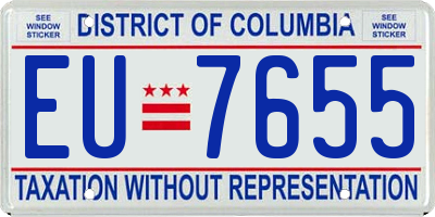 DC license plate EU7655