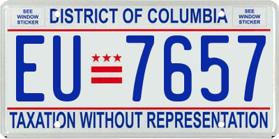 DC license plate EU7657