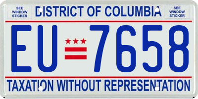 DC license plate EU7658