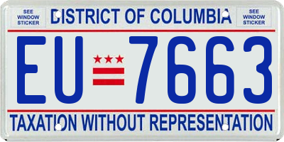 DC license plate EU7663