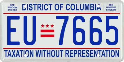 DC license plate EU7665