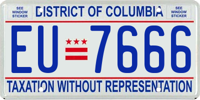 DC license plate EU7666