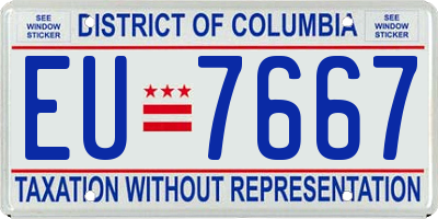 DC license plate EU7667