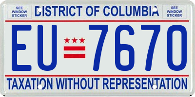 DC license plate EU7670