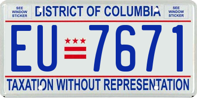 DC license plate EU7671