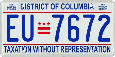 DC license plate EU7672