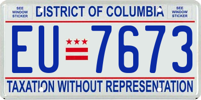 DC license plate EU7673