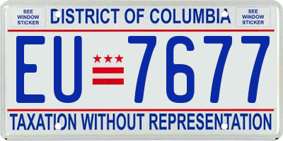 DC license plate EU7677