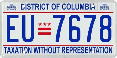 DC license plate EU7678